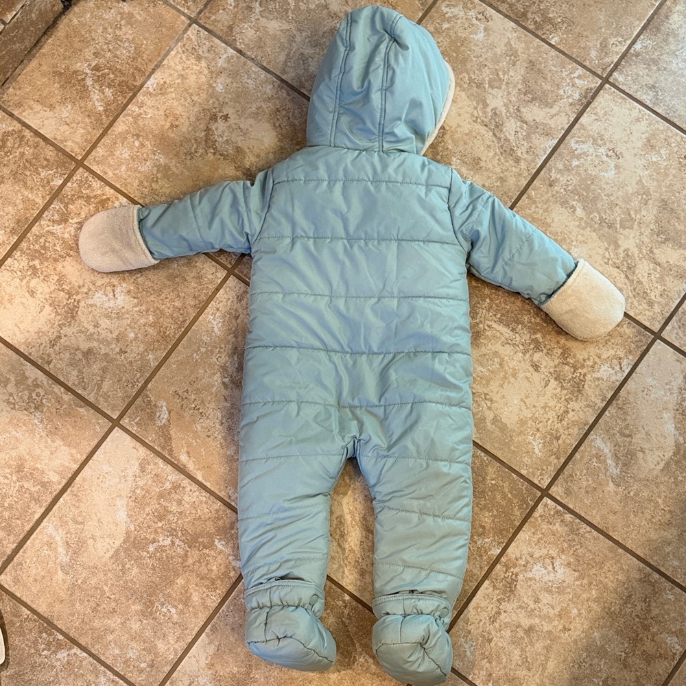 First Wish Cream Baby Snowsuit with Bear Ears - Picture 5 of 7